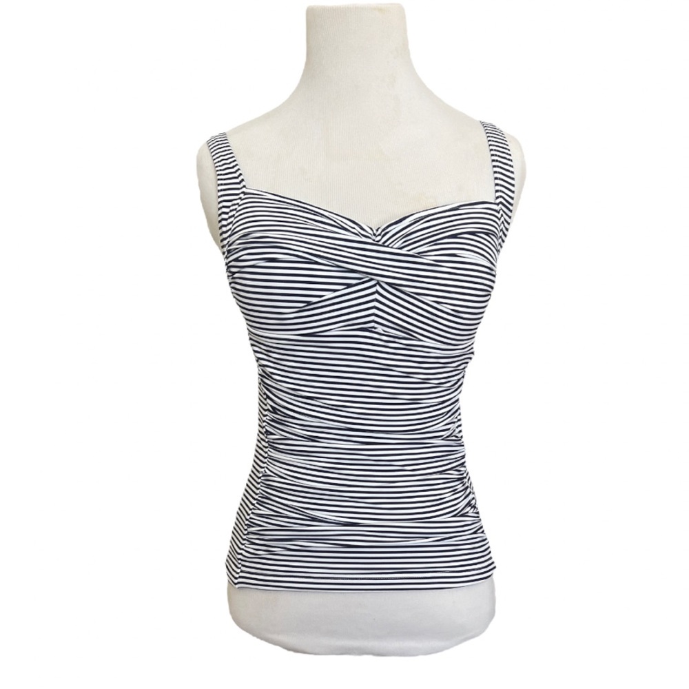 Nip Tuck Twist Stripe Tankini Top, New No Tags - image 1